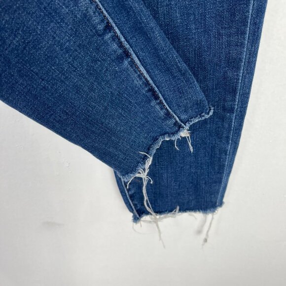 Madewell 9" Mid-Rise Skinny Jeans Button Fly Raw Hem Size 25 GUC I1684 - Picture 7 of 14